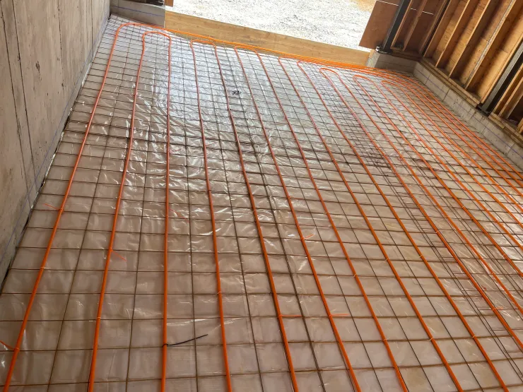 Radiant floor heating tubing installation